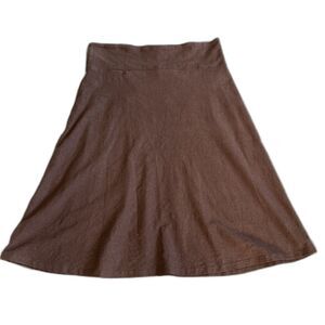 Texture Clothing Skirt Womens Small Brown Hemp Cotton USA Stretch Midi Knee